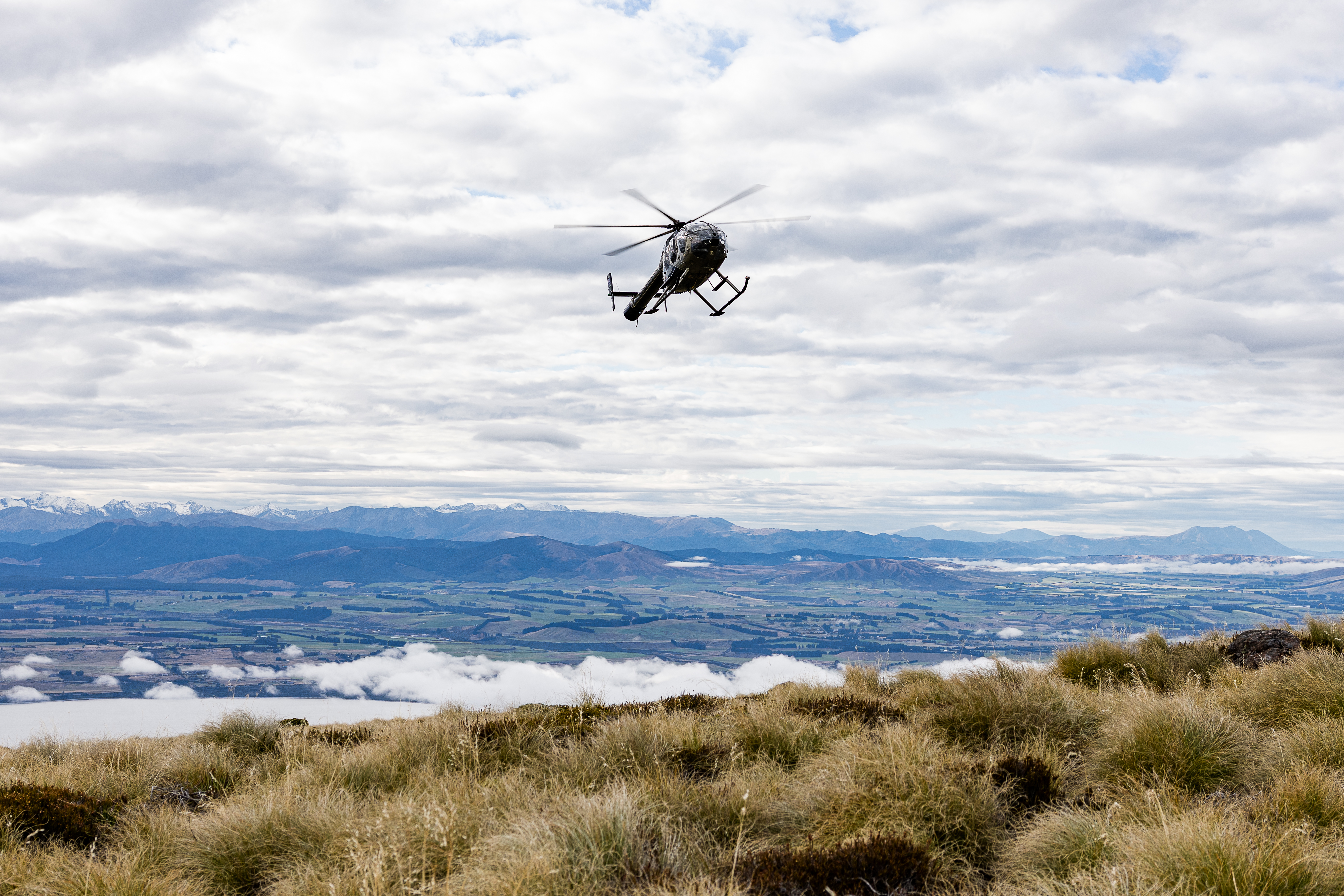 Aerial photo of Lake Te Anau heading towards Kepler Mountains